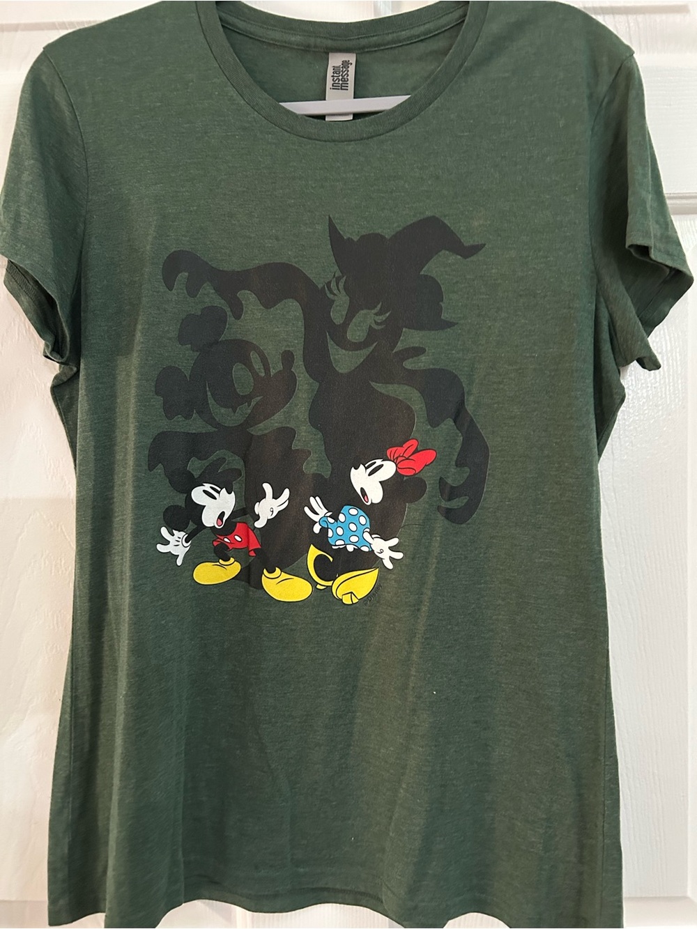 Disney Graphic Halloween Green Short Sleeve Tee with Mickey & Minnie
